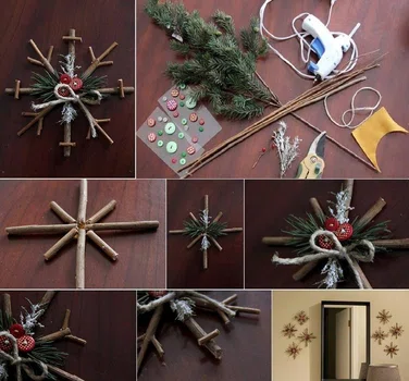 Świąteczna dekoracja z patyków