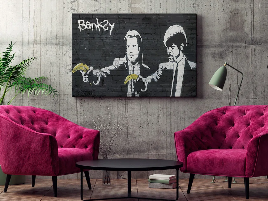 Banksy - Pulp fiction - nowoczesny obraz na płótnie