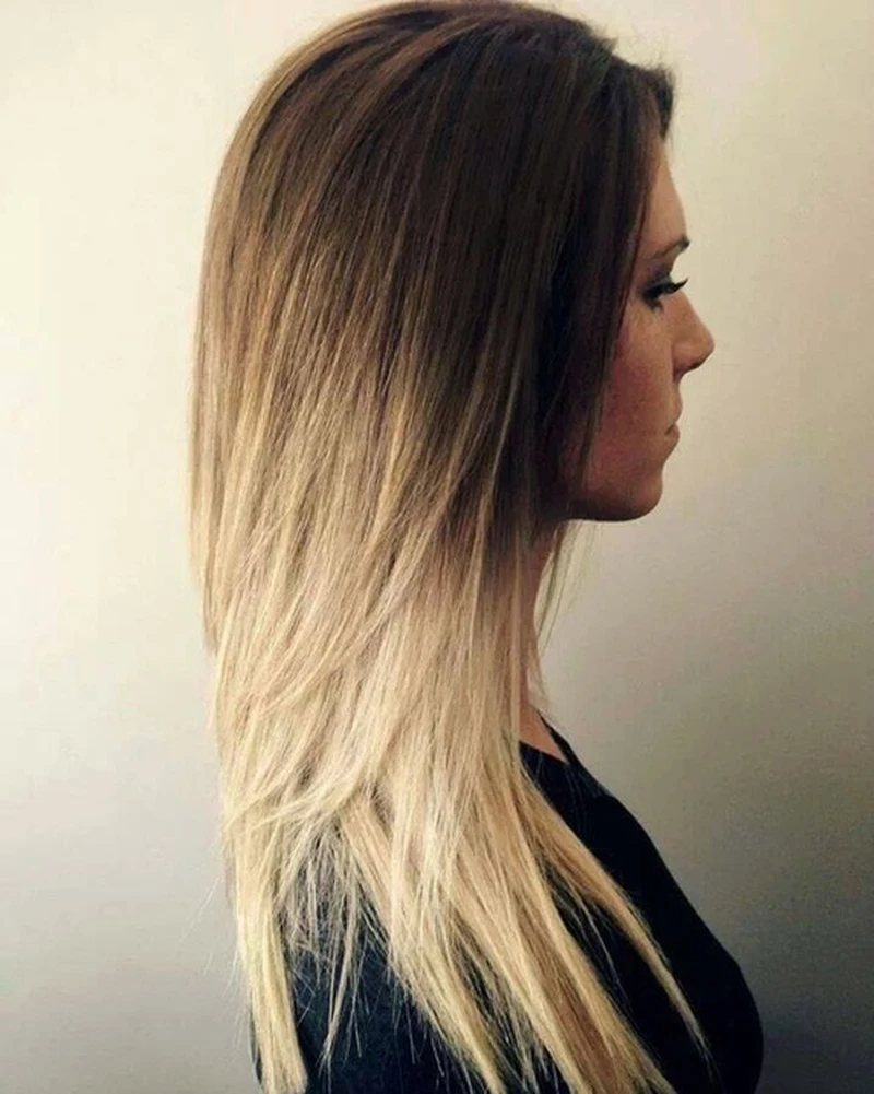Ombre na prostych włosach