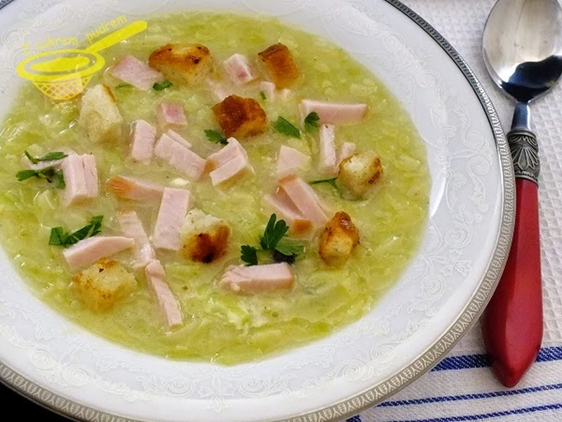 Zupa porowa z szynką
