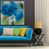 Kwiecisty błękit paryski - nowoczesny obraz na płótnie