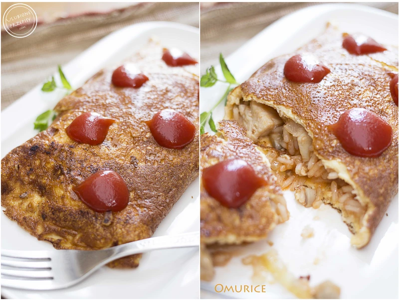Omurice - omlet ze smażonym ryżem i kurczakiem
