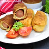 KROKIETY ZIEMNIACZANE Z PARÓWKĄ
