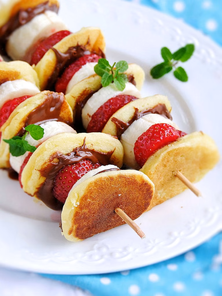 szaszłyki z pancakes na słodko