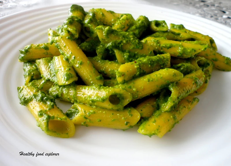 Makaron z pesto ze szpinaku