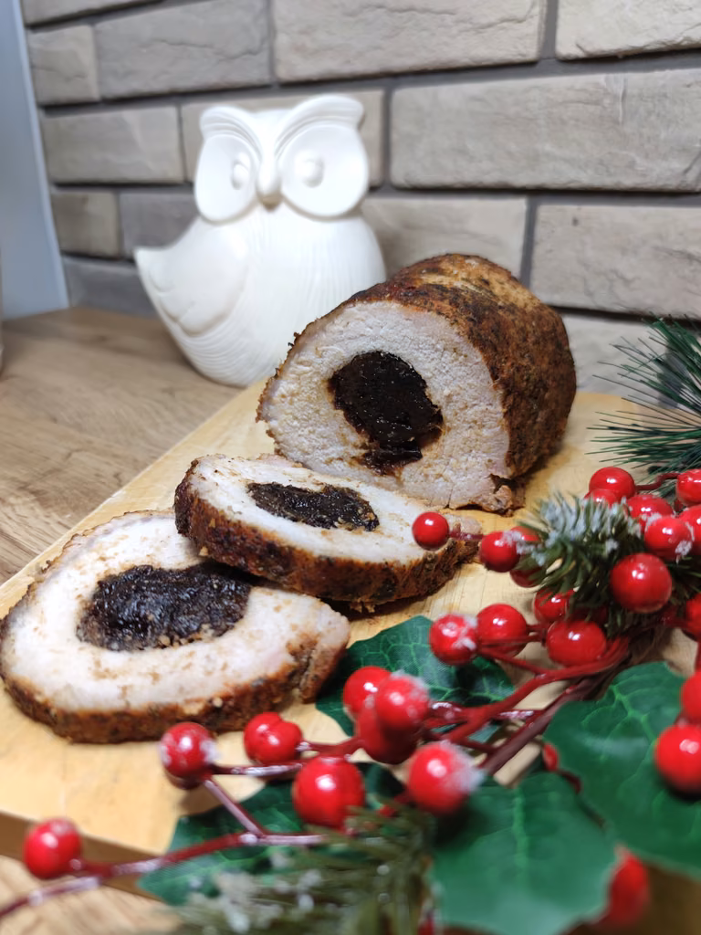 Pieczony schab ze śliwką