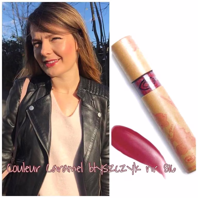 Piękny naturalny błyszczyk Couleur Caramel na pięknych ustach