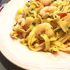 Tagliatelle z krewetkami i pomidorkami daktylowymi