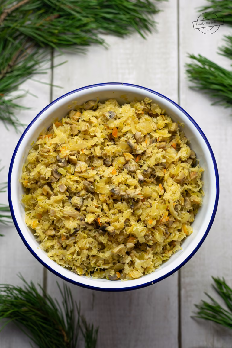 Kiszona kapusta z pieczarkami - farsz do pierogów i krokietów