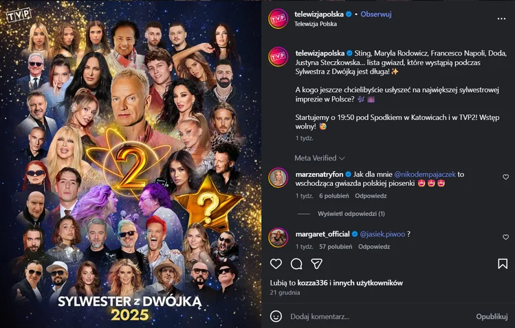 Zdjęcie Kto wystąpi na Sylwestrze z Dwójką 2025/2026? Lista gwiazd robi wrażenie #2