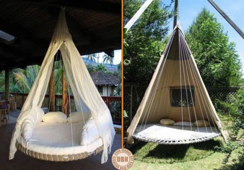 Łóżko zrobione z trampoliny ;)