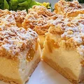 Sernik z brzoskwiniami na kruchym cieście