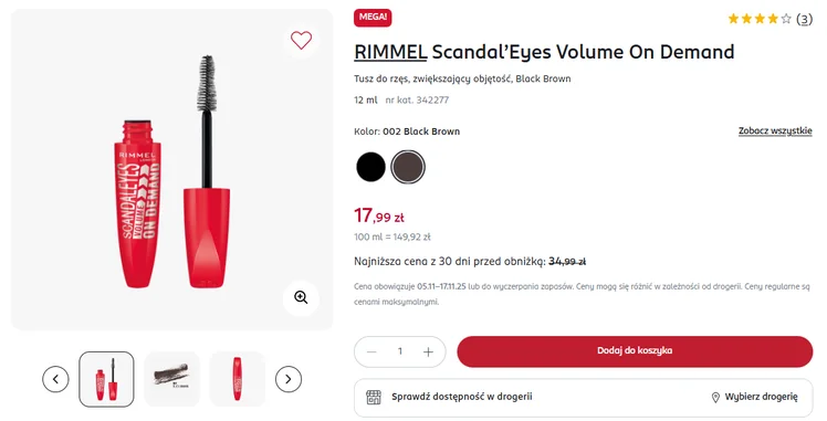 Zdjęcie Ten tusz z Rossmanna nazywany jest kosmetykiem wszech czasów! Turbo czarne, długie i rozdzielone rzęsy bez grudek za 18 zł #1