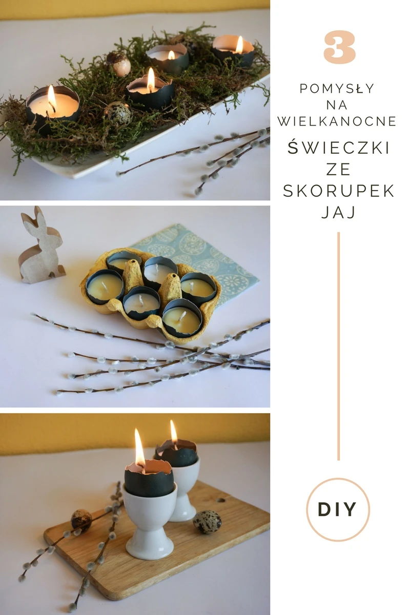 DIY Wielkanocne świeczki ze skorupek jaj - 3 pomysły