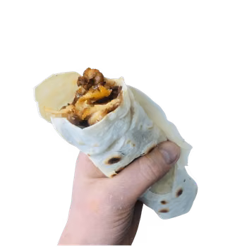 Kebab z mięsem z rosołu z domowymi wrapami
