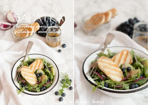 Sałatka z borówkami i grillowanym serem halloumi