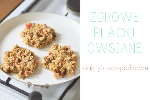 Daktylowo-jabłkowe placki z płatków owsianych.