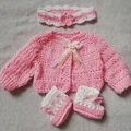 Komplet szydełkowy dla dziecka/lalki baby born