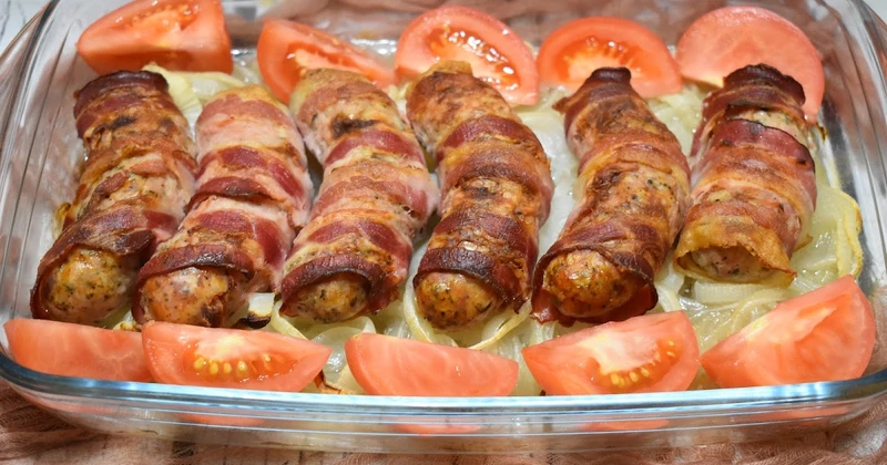 Zapiekana biała kiełbasa
