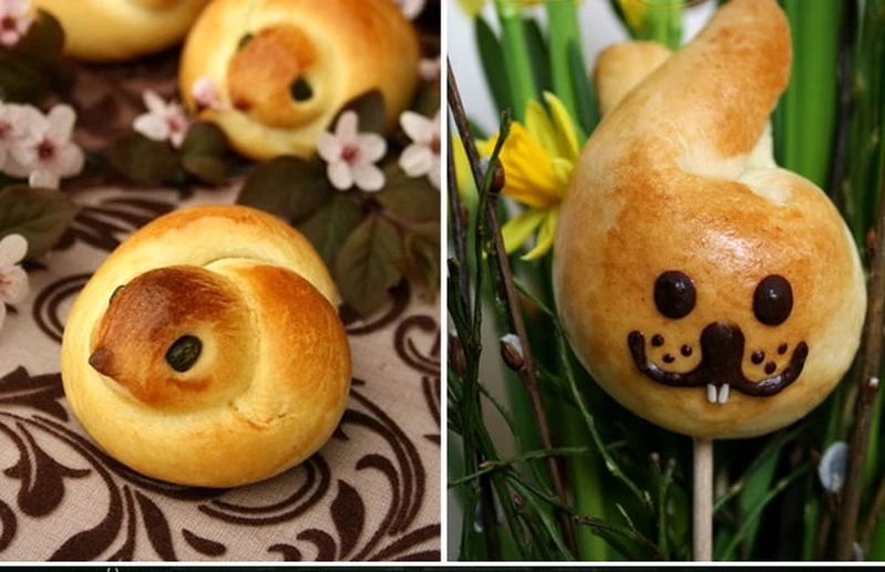 Kurczaczki i króliczki z chleba