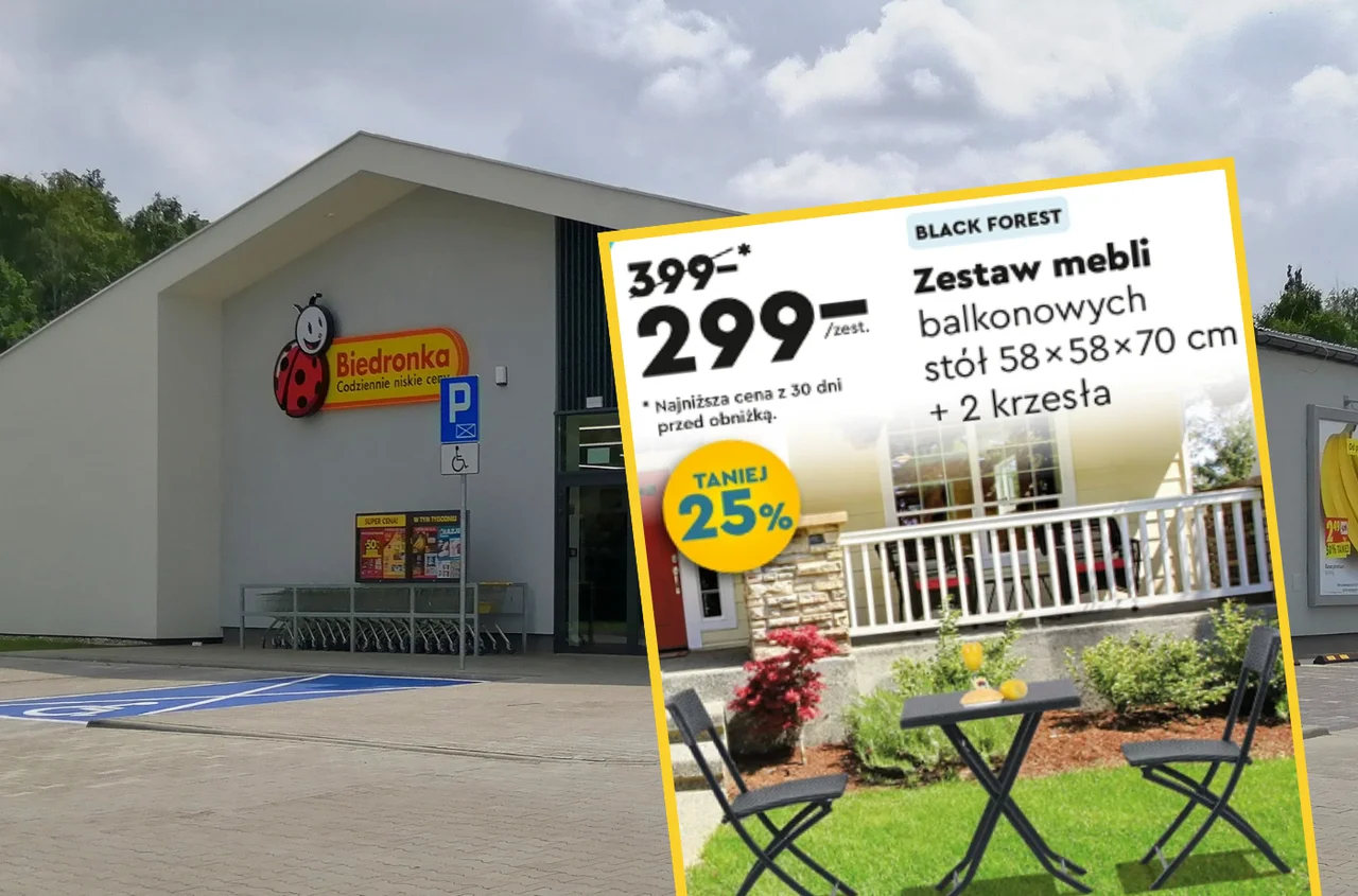 Biedronka przeceniła zestaw mebli balkonowych o 100 zł! Aż 3 elementy w tej cenie to letni must-have
