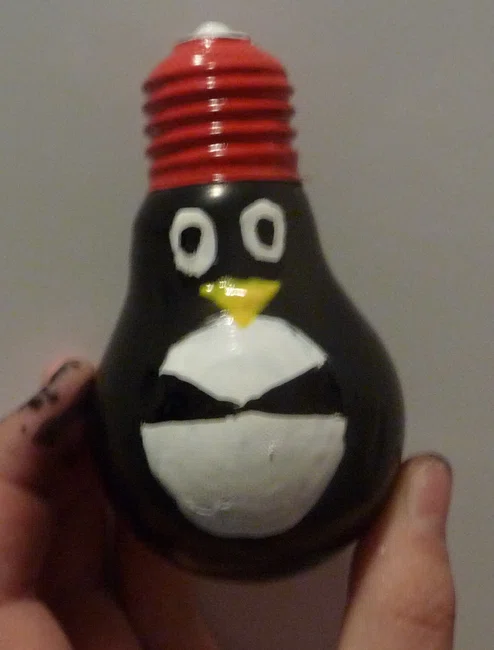 bombka pingwinek ze żytek żarówki