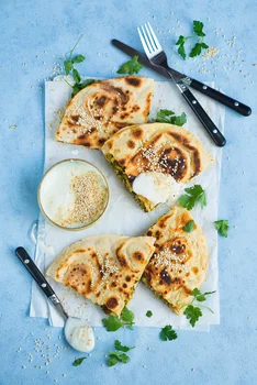 Quesadillas ze szpinakiem i serem feta