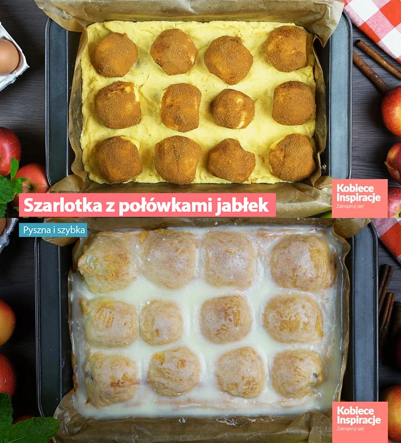 Szarlotka z połówkami jabłek - Pyszna i szybka!