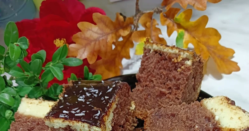 Ciasto kakaowe na maślance z twarogiem