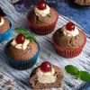 Muffinki kakaowe z kremem z białej czekolady