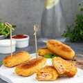 Krokiety z chleba tostowego z serem i szynką