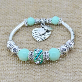 Miętowa bransoletka CHARMS- 19,99zł