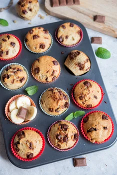 Muffinki bananowe z czekoladą
