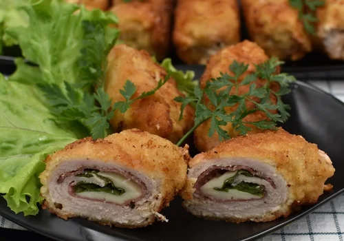 Roladki schabowe ze szpinakiem