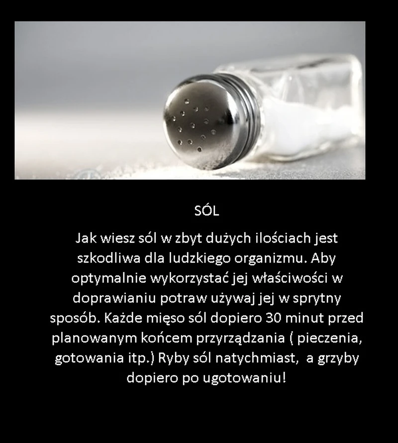 Warto wiedzieć aby mniej solić potrawy!
