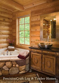 Piękna łazienka cała w drewnie
