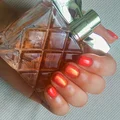Letni manicure hybrydowy- koral z połyskiem :)