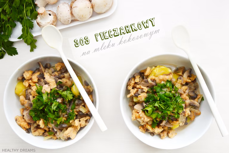 pieczarkowy sos na mleku kokosowym