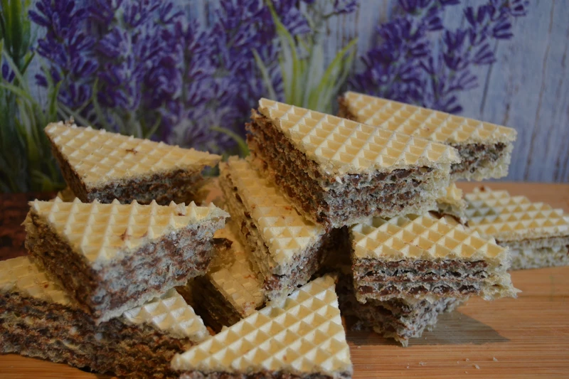 Wafle z masą czekoladową