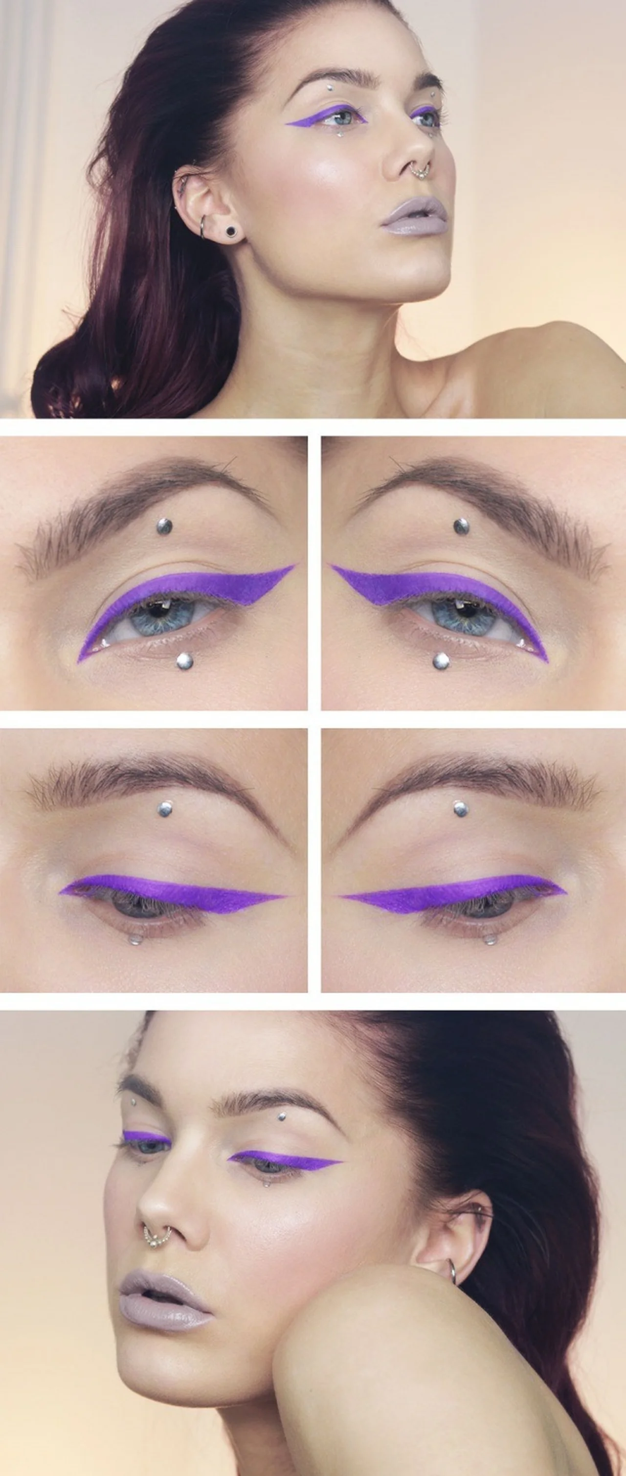 Makijaż z fioletowym akcentem