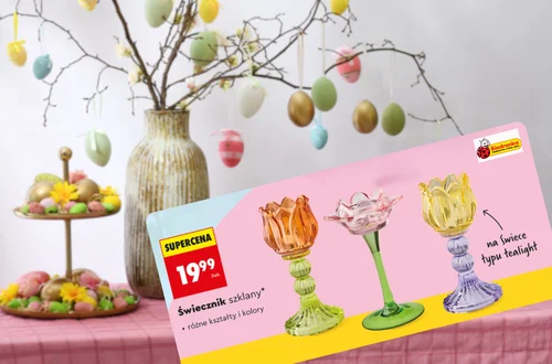 Te świeczniki z Biedronki za 19 zł zrobią efekt wow na wielkanocnym stole! Oryginalne nóżki, kwiatowe kielichy i kolorowe szkło to hit