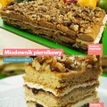 Miodownik piernikowy z kremem i powidłami