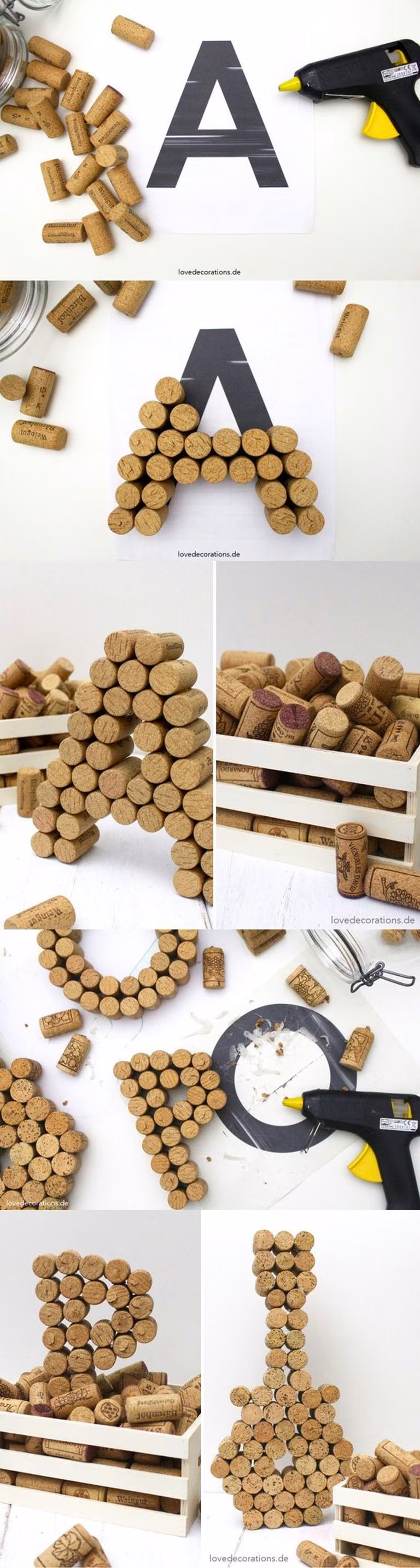 Litery z korków od wina-DIY