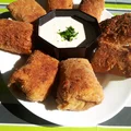 Krokiety z pieczarkami, żółtym serem i kurczakiem