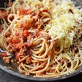 Spaghetti z szarpaną wieprzowiną