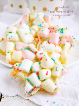 pianki marshmallow z białą czekoladą