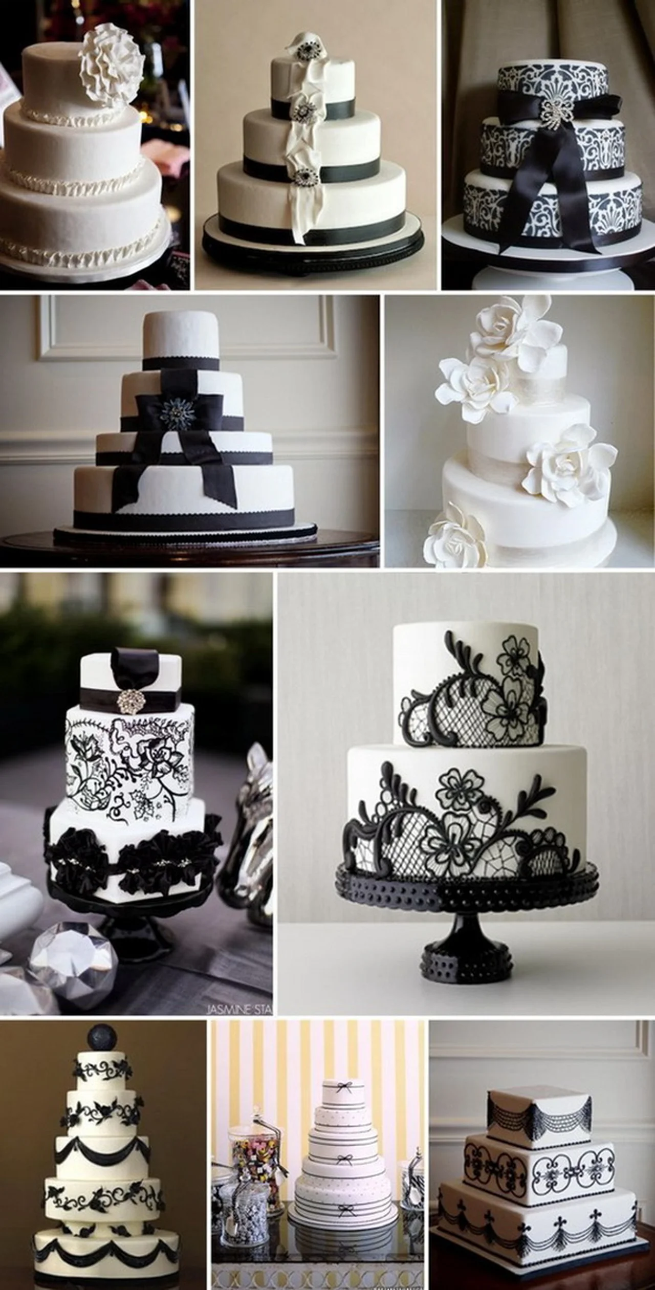 Tort ślubne czarno-białe