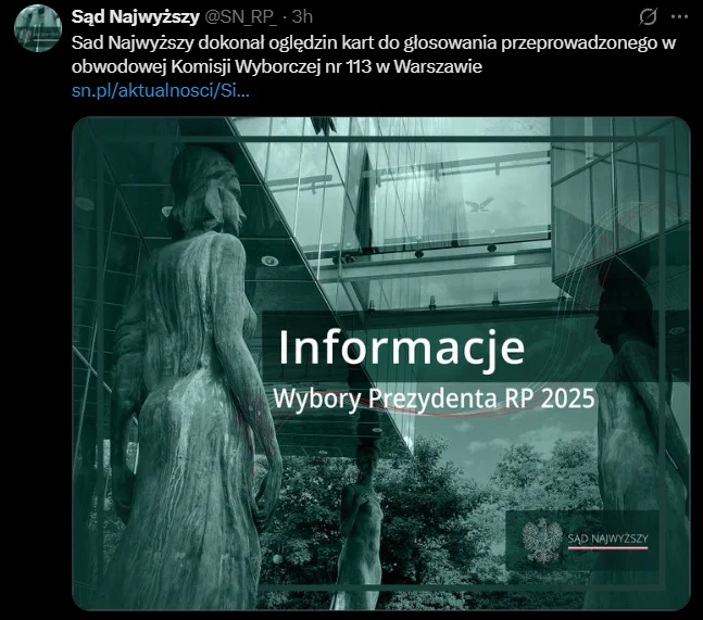 Zdjęcie Ponowne przeliczanie głosów - Nowe dane zmieniły wynik! Jest nowy oficjalny komunikat Sądu Najwyższego #1