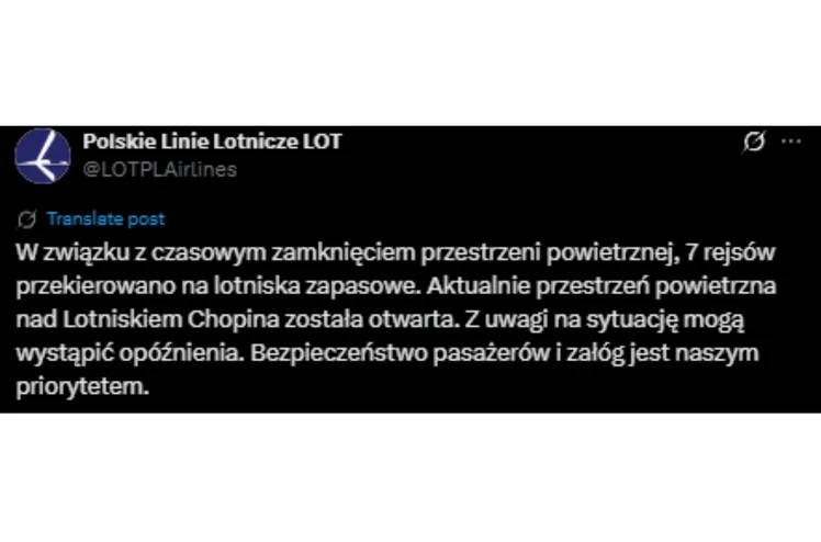 Zdjęcie PILNE: Ograniczenie ruchu lotniczego nad częścią Polski do 9 grudnia! Część lotów przekierowana na inne lotniska #1