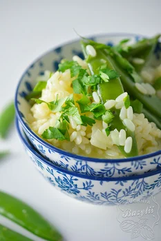 Risotto z groszkiem cukrowym